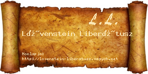 Lövenstein Liberátusz névjegykártya